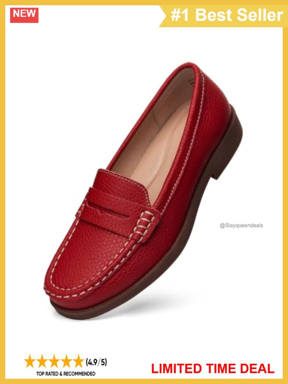 Leather Penny Loafers Slip On Business Casual Dress Shoes